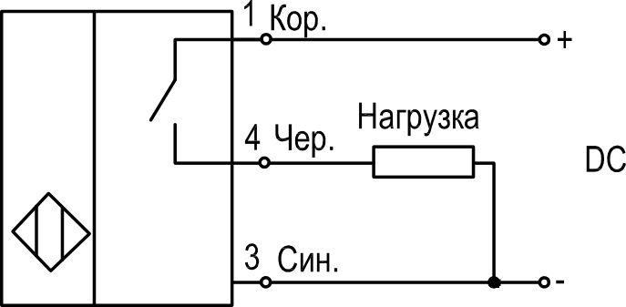 Рис.2. Типовая схема работы PNP датчика